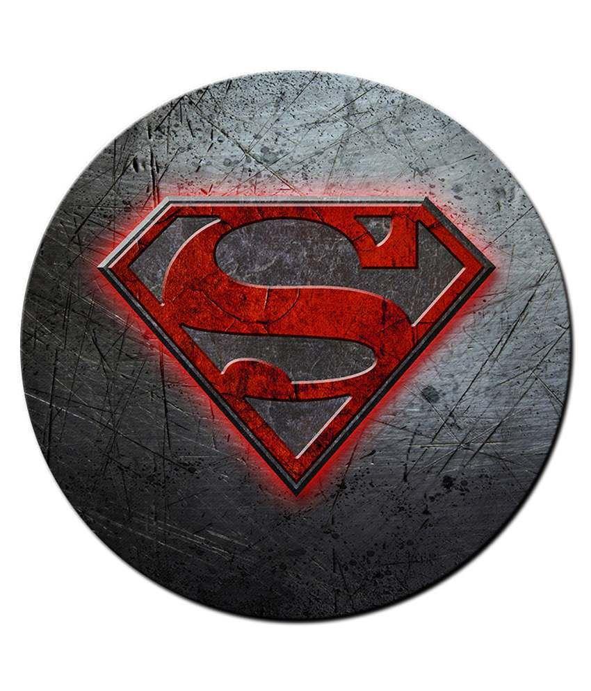 Superman Grunge Logo - Shopmantra Multicolour Superman Grunge Logo Artwork Round Mousepad ...