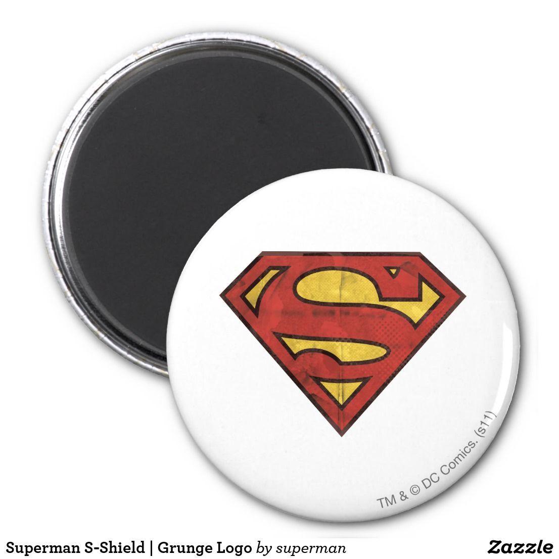 Superman Grunge Logo - Superman S-Shield | Grunge Logo Magnet in 2018 | Superman - Iconic S ...