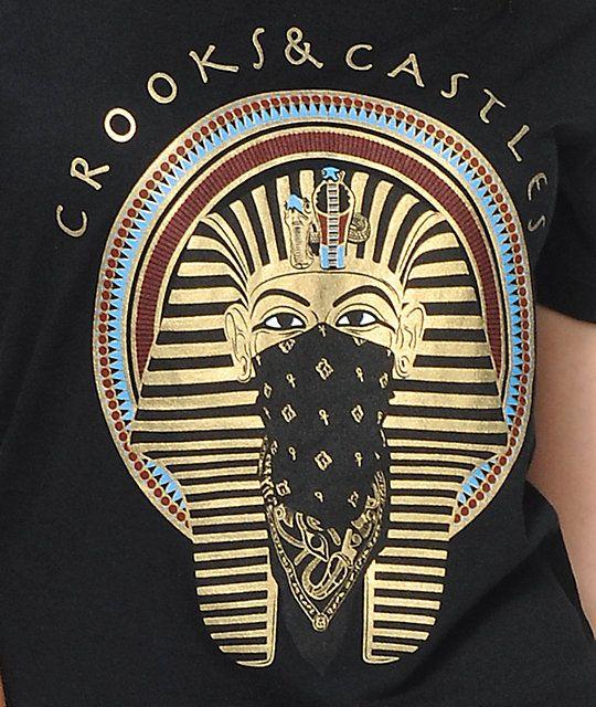 Crooks and Castles Pharaoh Logo - Crooks And Castles Pharaoh Black V Neck T Shirt