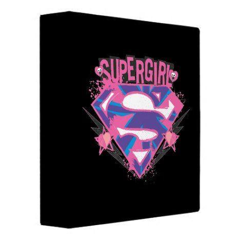 Superman Grunge Logo - Supergirl Pink and Purple Grunge Logo Binder | superman | Supergirl ...