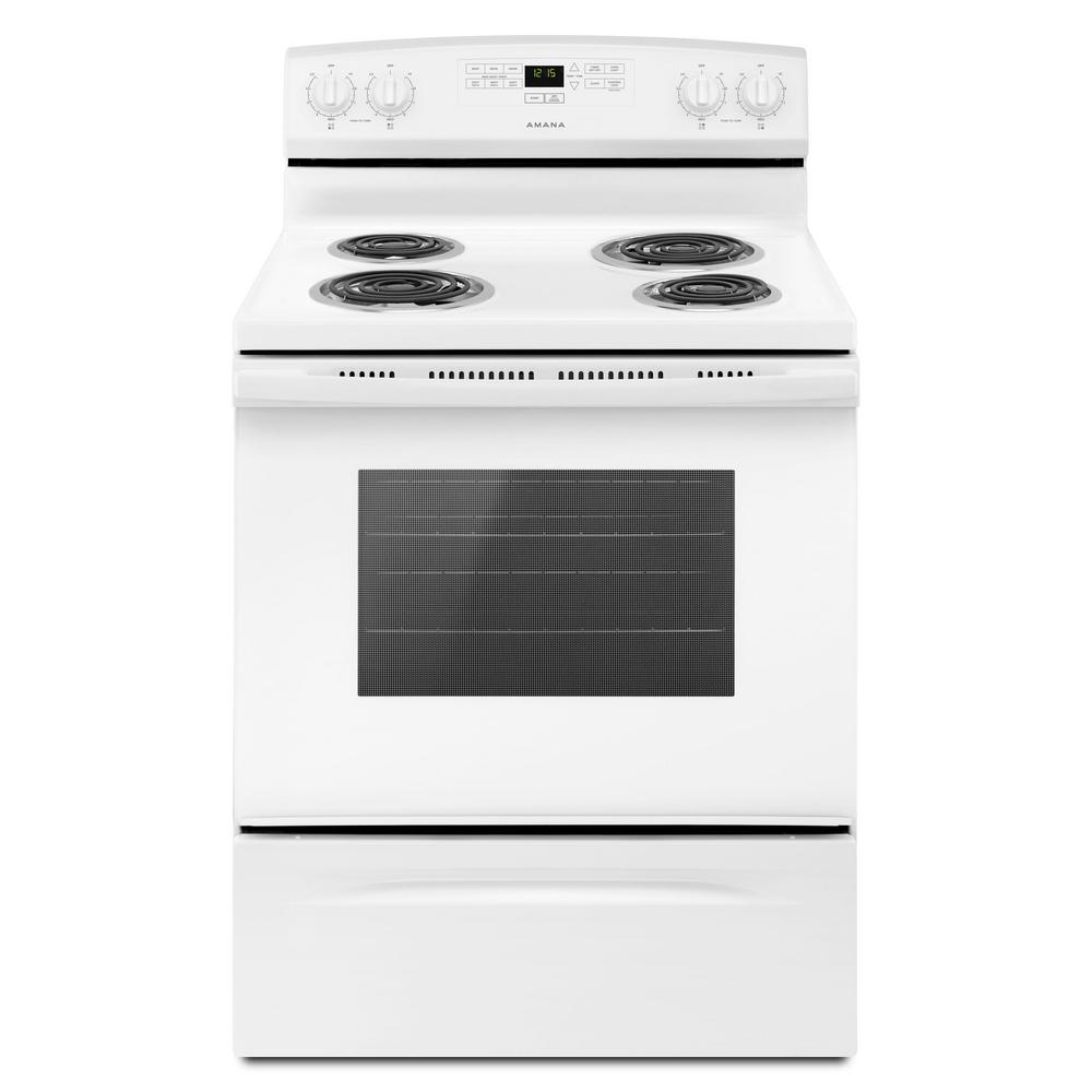 Amana Appliance Logo - Amana 4.8 cu. ft. Electric Range in White-ACR4303MFW - The Home Depot