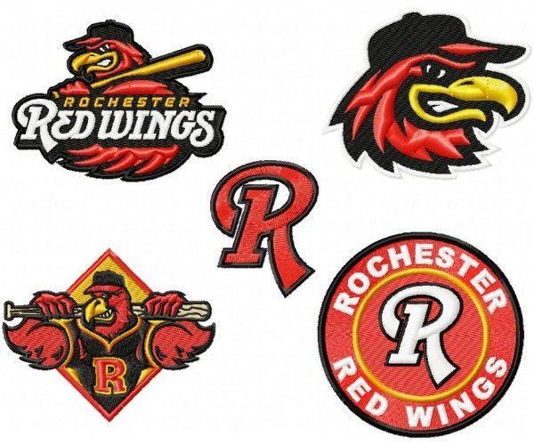Red Wings Baseball Logo - Rochester Red Wings logo machine embroidery design for instant ...