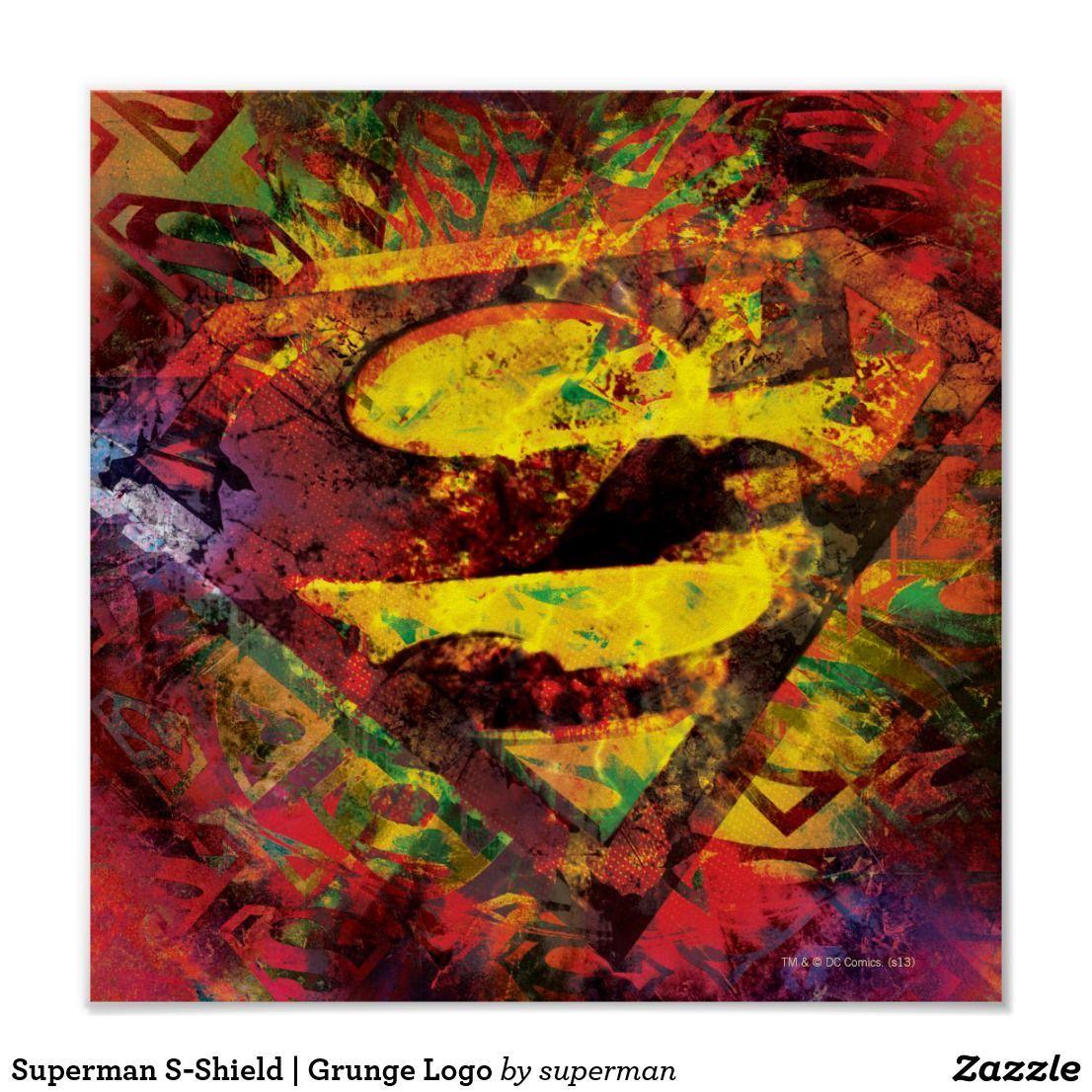 Superman Grunge Logo - Superman S-Shield | Grunge Logo Poster | Superman - Iconic S Symbol ...