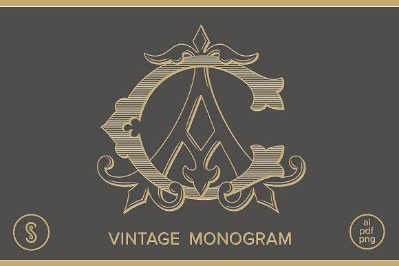 Vintage AC Logo - AC Monogram CA Monogram Illustrations Creative Market