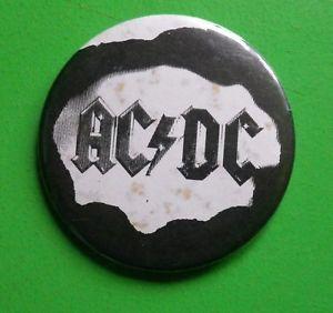 Vintage AC Logo - VINTAGE 'AC DC' HEAVY METAL ROCK MUSIC PIN BADGE