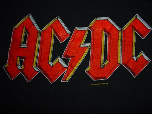 Vintage AC Logo - Vintage AC/DC T-Shirt 1979 Back in Black Tour M/L