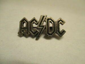 Vintage AC Logo - Vintage AC DC Tour Pin Pinback Badge Button Angus Young Silver Toned