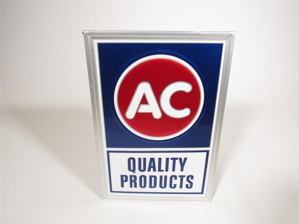 Vintage AC Logo - NOS vintage AC Quality Products single-sided self-framed tin