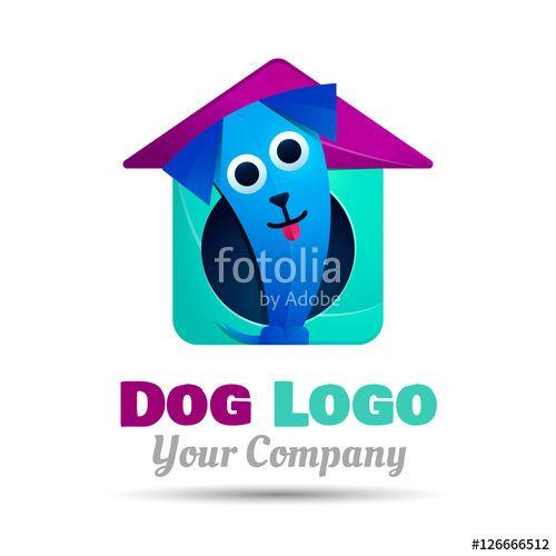Colorful Dog Logo - Happy Puppy. Abstract Dog Logo Design Template. Colorful Vector 3d ...