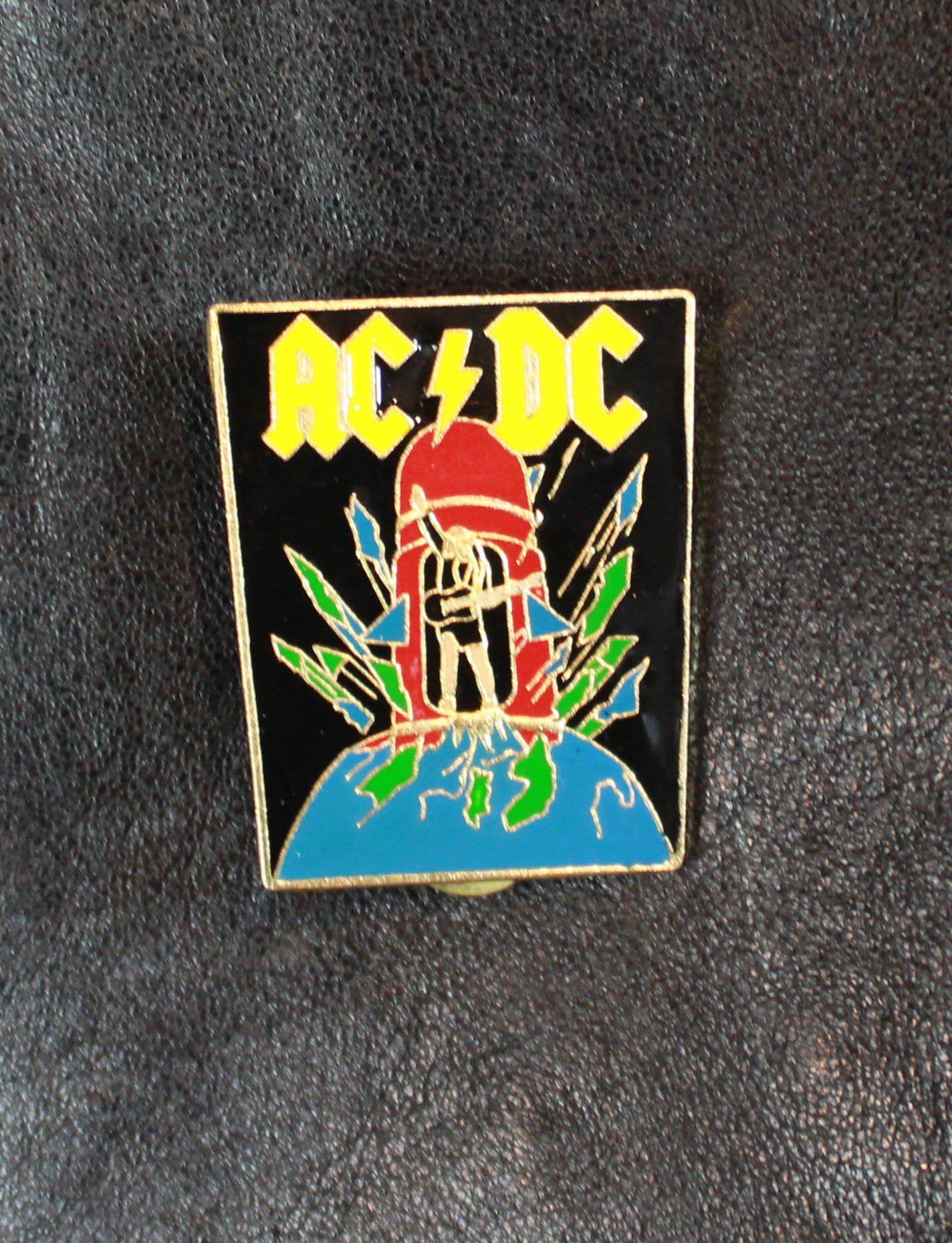 Vintage AC Logo - Vintage AC DC Enamel Pin Blow Up Your Video 1988