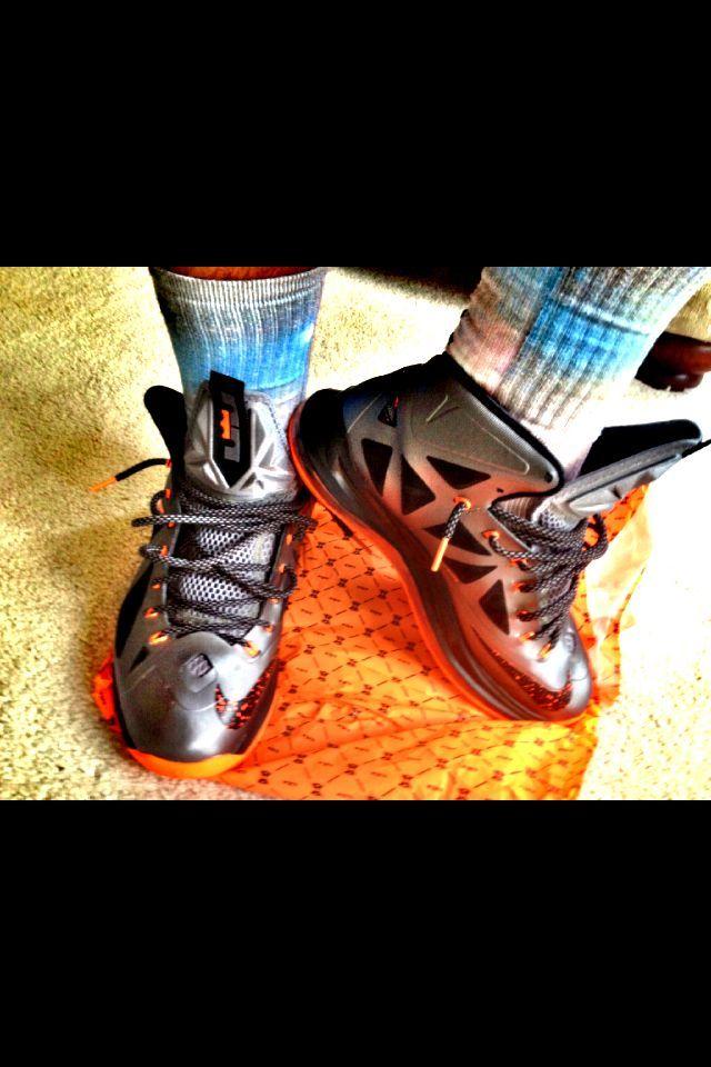 Dope Galaxy Jordan Logo - Lebron 10 lavas w/ galaxy elite socks #Fashion. #Dope. #Attire