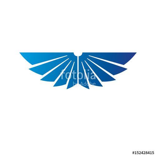 Freedom Blue Logo - Blue freedom Wings emblem. Heraldic Coat of Arms decorative logo