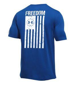 Freedom Blue Logo - Under Armour UA Freedom Flag Logo Charged Cotton® Royal Blue T Shirt