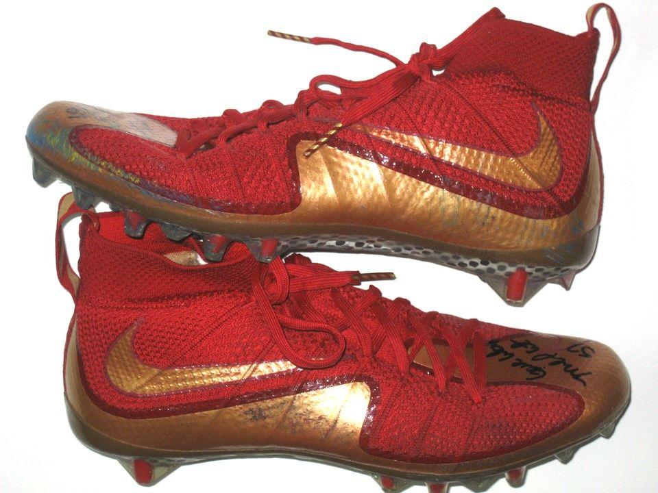 Red and Gold Nike Logo - Michael Wilhoite San Francisco 49ers Game Worn & Signed Red & Gold