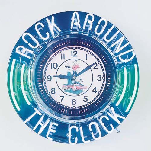 Rock around the Clock Logo - Automobilia On Line Catalog Around The Clock Neon Clock