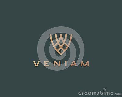 Flying Shield Logo - Creative flying shield vector logo symbol. Luxury abstract letter V ...