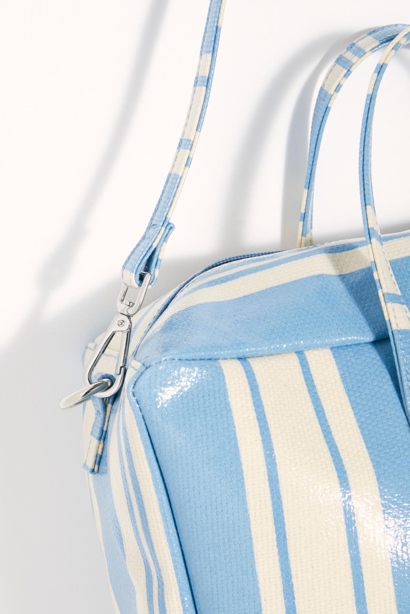 People in Blue Square Logo - Free People Clementine Striped Square Duffle in Blue - Lyst