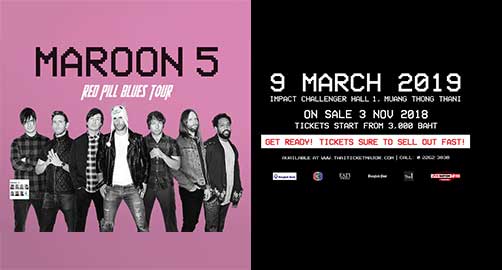 Red Maroon 5 Logo - Maroon 5 Red Pill Blues World Tour