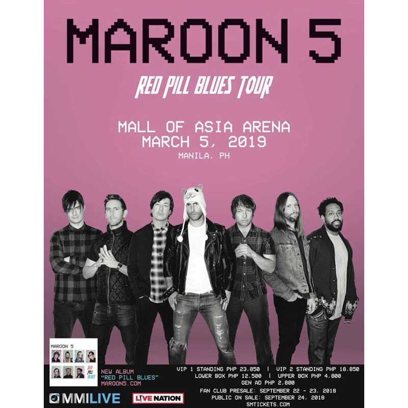Red Maroon 5 Logo - Maroon 5 Live in Manila 2019 | Philippine Concerts