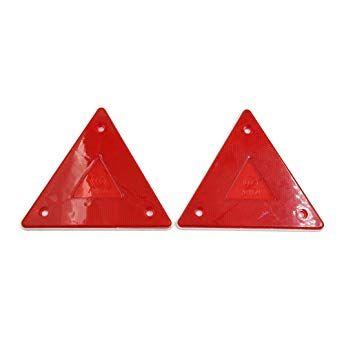 2 Red Triangles Logo - sourcingmap 2 Pcs Red Triangle Type Reflective Warning Plate
