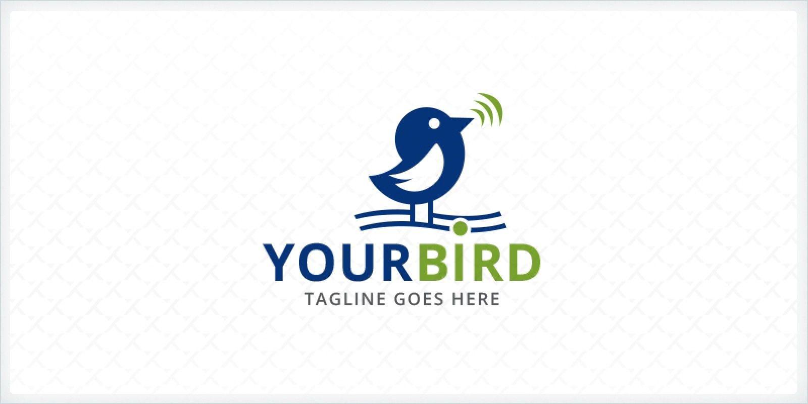 Little Bird Logo - Cute little Bird Singing Logo