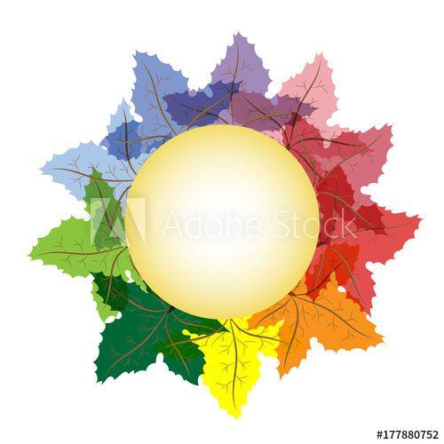 Blue Orange Green Leaf Logo - Vector and illustration logo or digital art frame of colorful