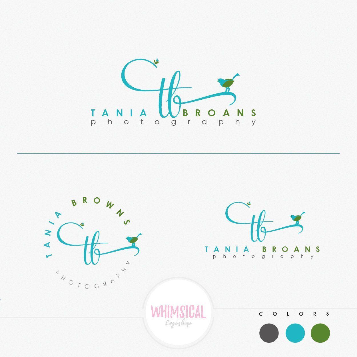 Little Bird Logo - Little Bird Logo- Whimsical Initials bird singing- cute children's ...