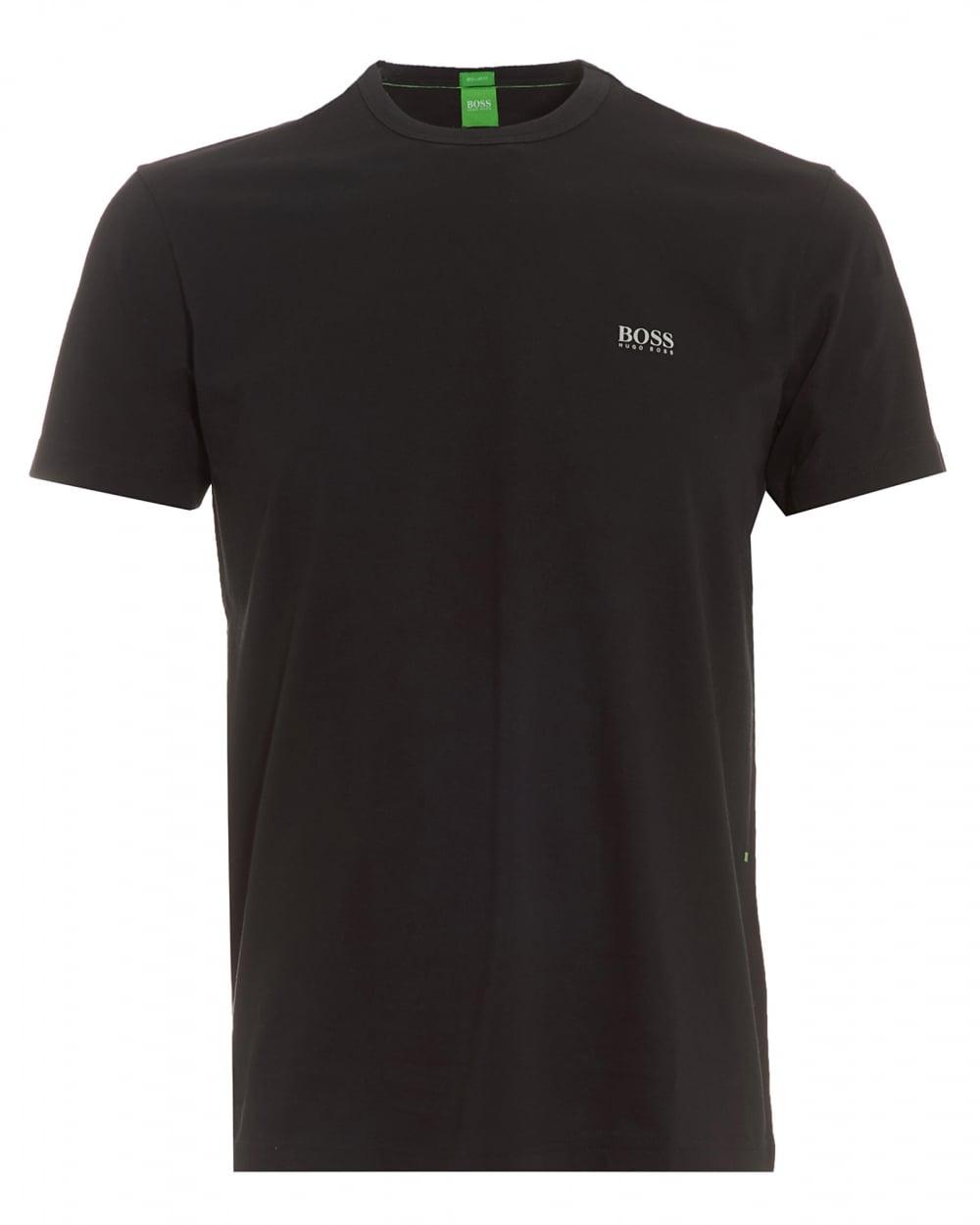 Black Plain Logo - Hugo Boss Green Mens Tee, Black Plain Logo T-Shirt