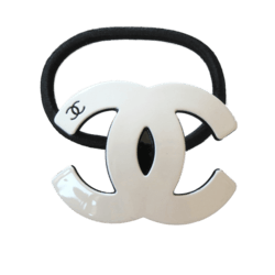 Big Chanel Logo - Chanel Big White Logo Hair Tie VIP