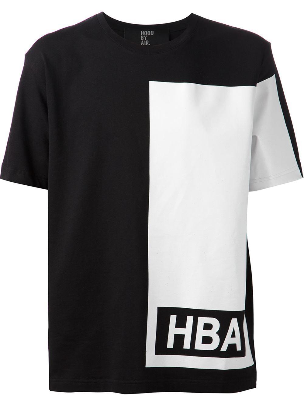 Hood by Air Clothing Logo - Hood By Air 'Illusion' Block T Shirt In Black For Men
