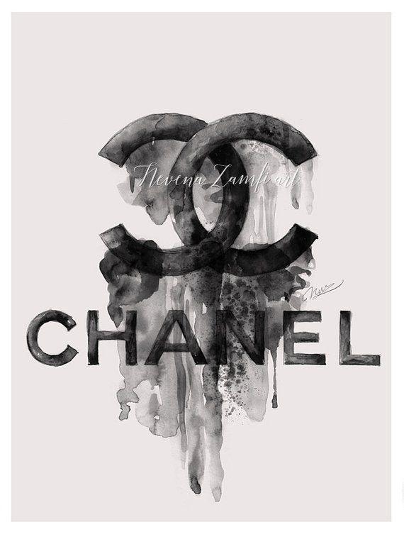 Big Chanel Logo - Chanel Logo Poster Chanel Dripping logo Large Chanel Print | Etsy