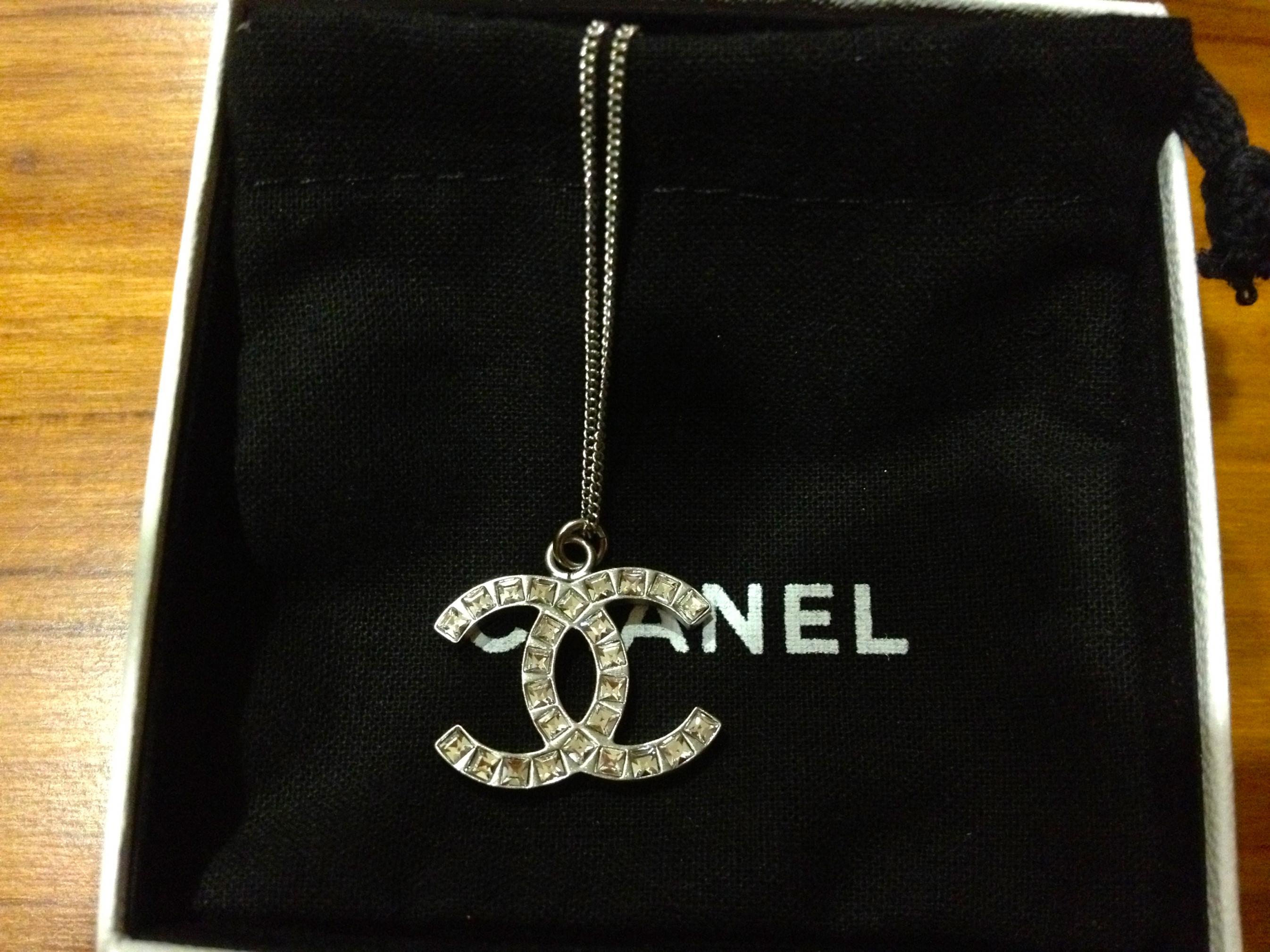 Big Chanel Logo - SOLD* Brand New Chanel CC Logo Big Pendant Necklace - Silver