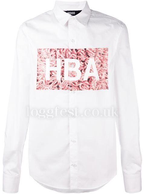 Hood by Air Clothing Logo - Clothing logo print shirt - Cotton 100% Shirts - 0188 WHITE ...