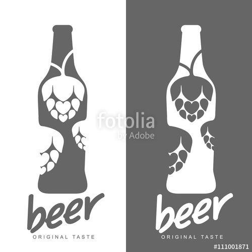 Black Plain Logo - Beer icons, vector illustration simple plain logo, beer bottle with ...