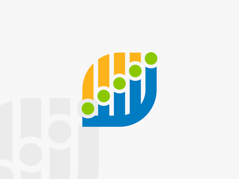 Blue Orange Green Leaf Logo - Graph Leave Logo Design! by Dyne Creative Studio | Dribbble | Dribbble