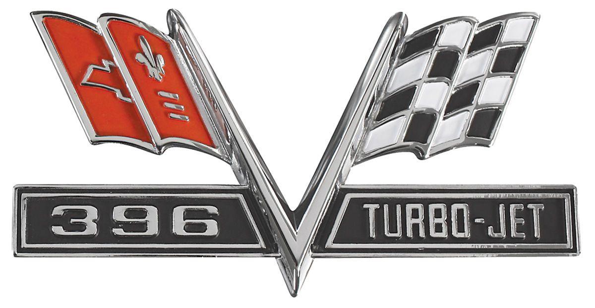 Turbo Jet Logo - RESTOPARTS Chevelle Fender Emblem, 1965-67 