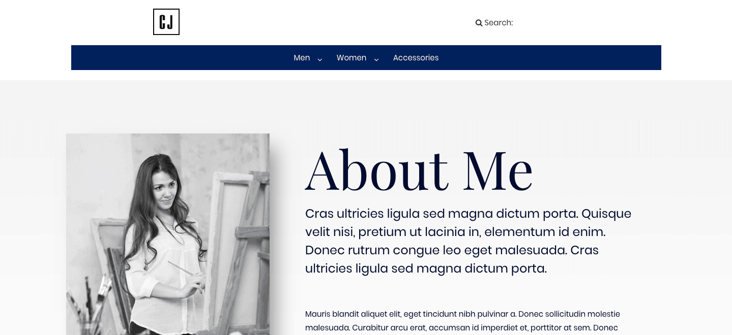 About.me Page for Header Logo - Design Custom Headers & Footers With This Free Elementor Plugin