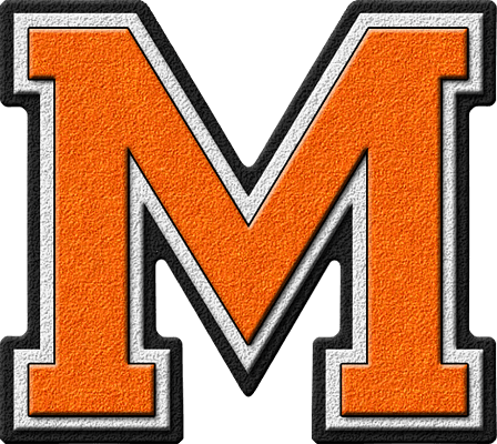 Orange M Logo - Presentation Alphabets: Orange Varsity Letter M