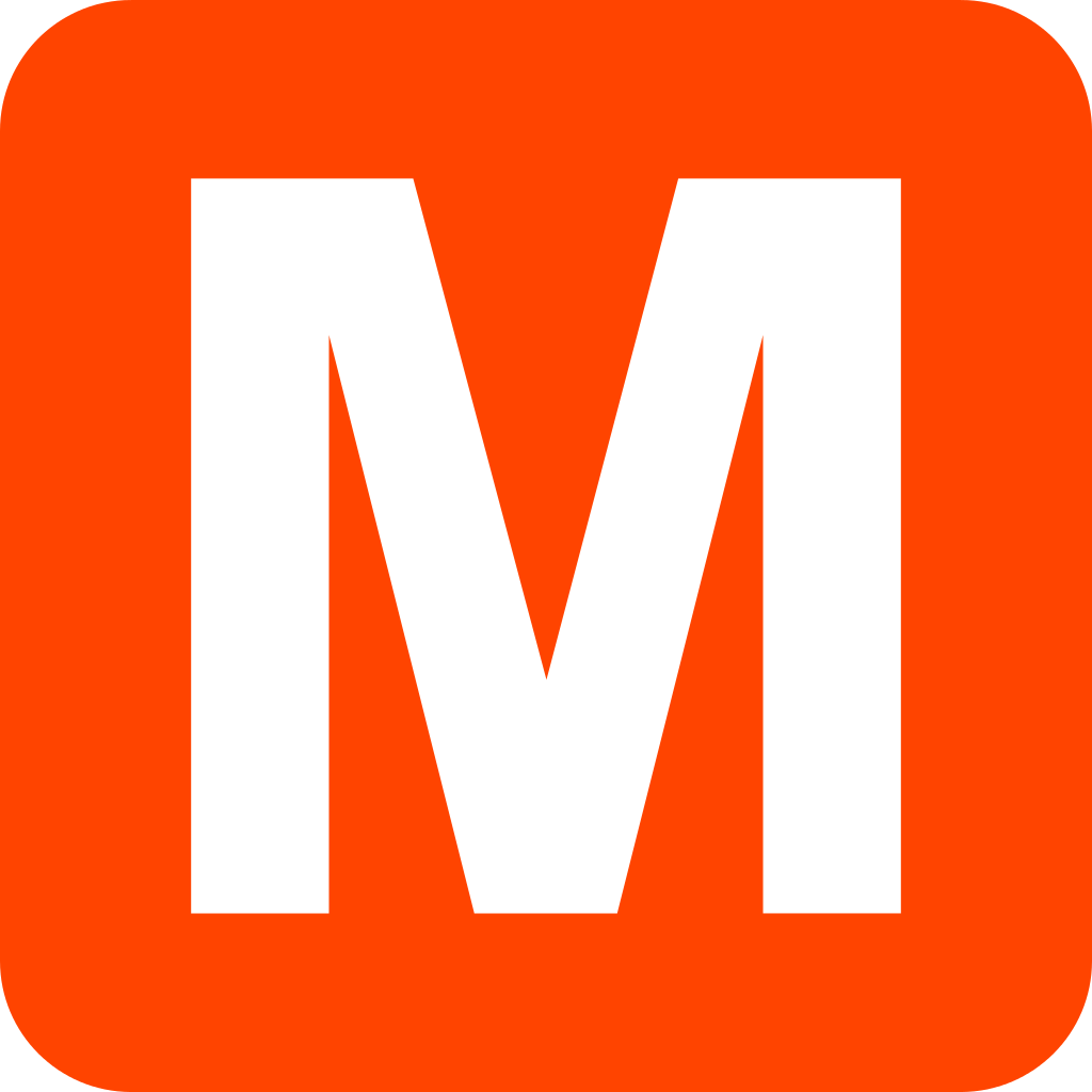 Orange M Logo - Helsinki metro logo round edges.svg
