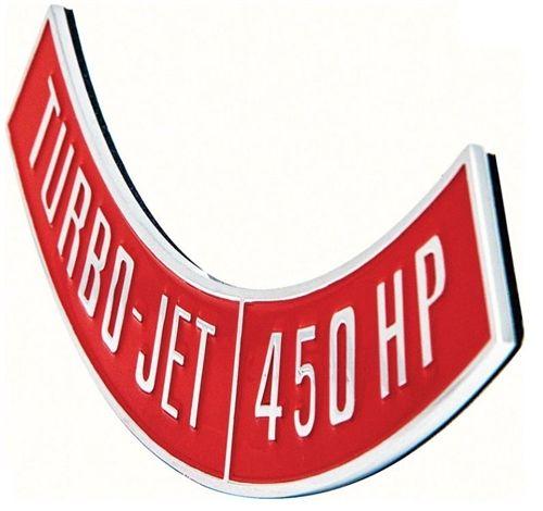 Turbo Jet Logo - Air Cleaner Turbo-Jet Emblem, Die-Cast, 450 HP