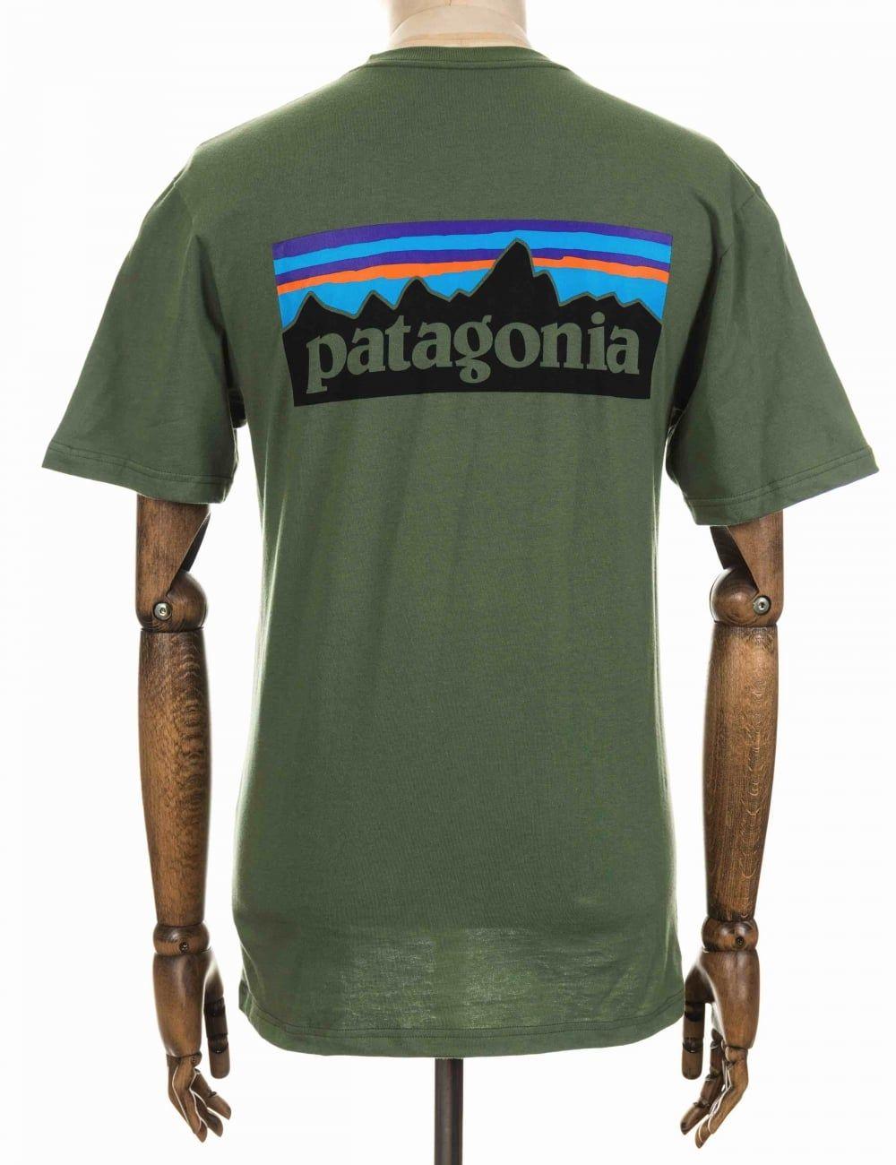 Clothing Buffalo Logo - Patagonia P-6 Logo Tee - Buffalo Green - Clothing from Fat Buddha ...