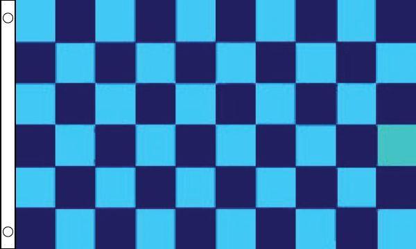 Navy Blue Flag Logo - Checkered 5ft x 3ft Navy Blue and Sky Blue Flag
