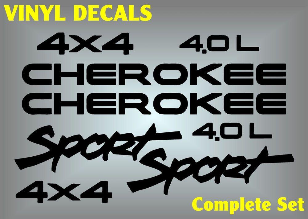 Jeep Cherokee Limited Logo - JEEP CHEROKEE SPORT 4x4 Vinyl Decal Sticker Emblem Logo Graphic ...