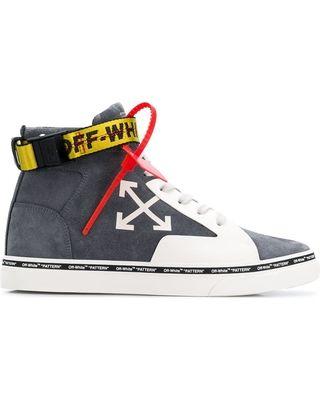 Off White Floral Arrow Logo - Check Out These Major Bargains: Off White Hi Top Logo Sneakers