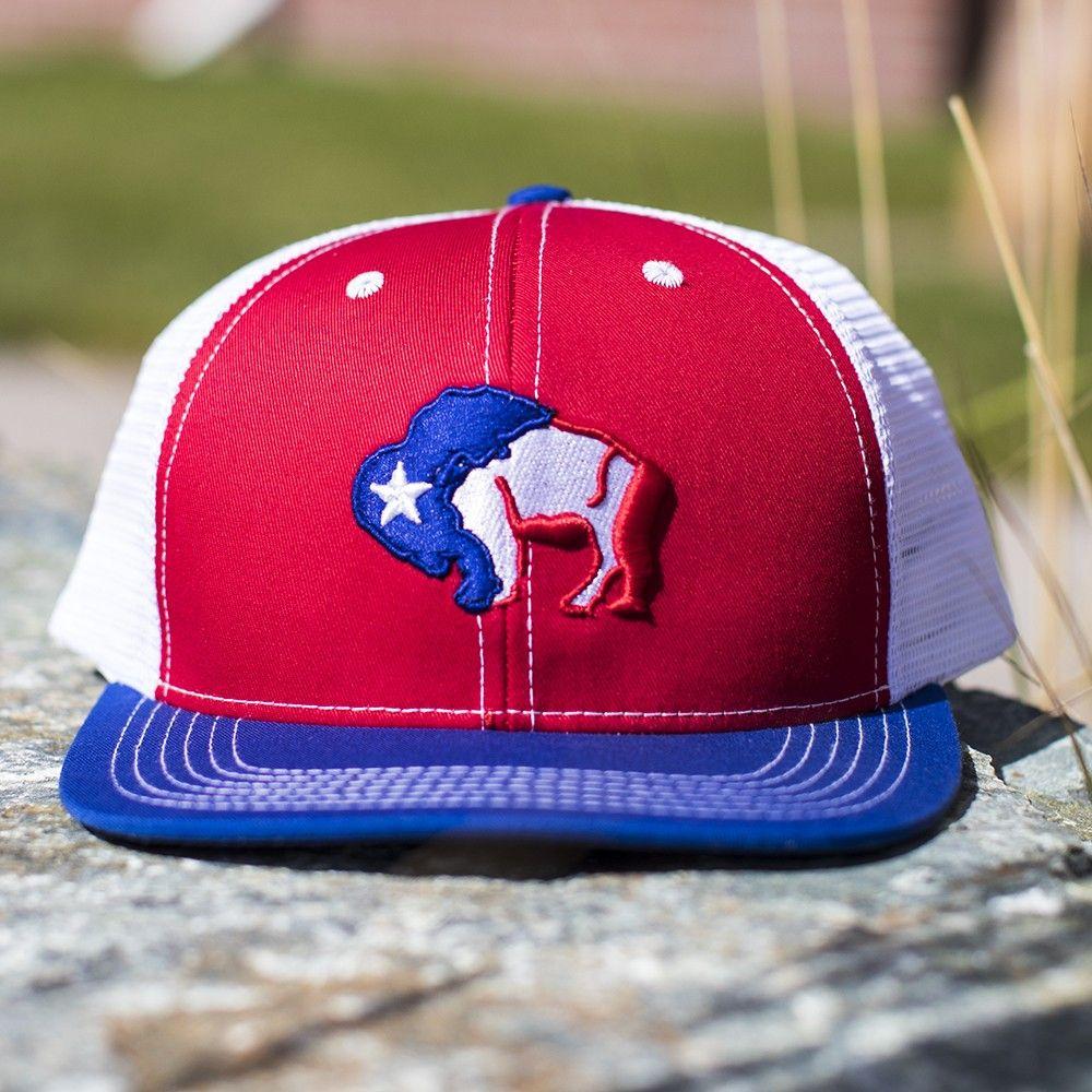 White and Blue Buffalo Logo - Hooey Red, White and Buffalo Hat