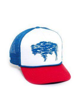 White and Blue Buffalo Logo - Red white and blue buffalo hat - Ugly Bug Fly Shop