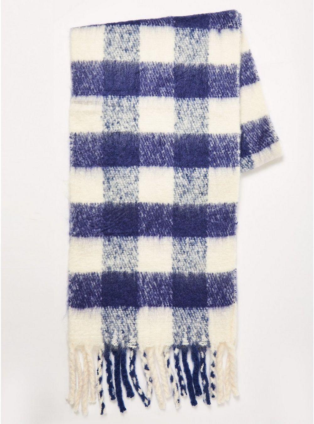 White and Blue Buffalo Logo - White and Blue Buffalo Check Scarf - Shop All Sale - Sale - TOPMAN