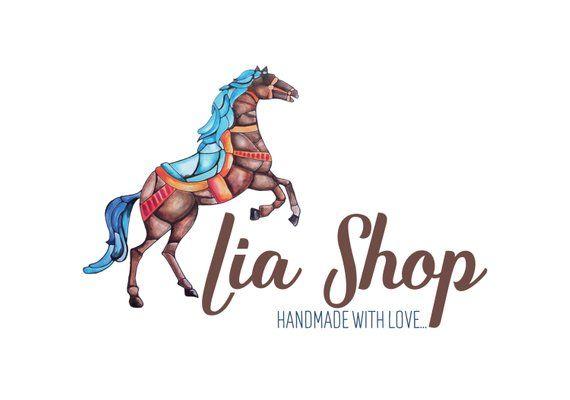 Cute Horse Logo - DIGITAL Custom Logo design horse logo design stained glass