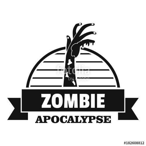 Black and Zombie Logo - Zombie catching logo, simple black style