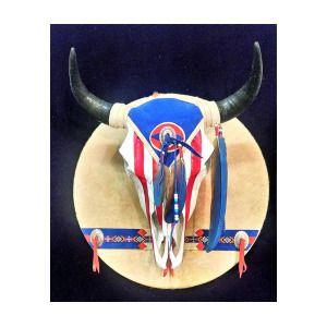 White and Blue Buffalo Logo - Red.white And Blue Buffalo Sculpture by Bill Whidden